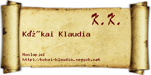 Kókai Klaudia névjegykártya